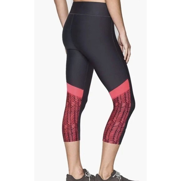 Under‎ Armour Women's Compression Alpha Yoga Capri Grey / Pink Size Medium - Picture 2 of 7